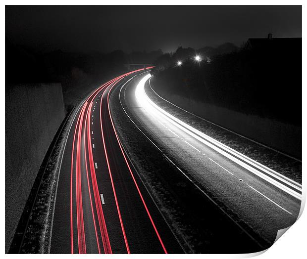 Mono Motorway Print by Ian Cocklin