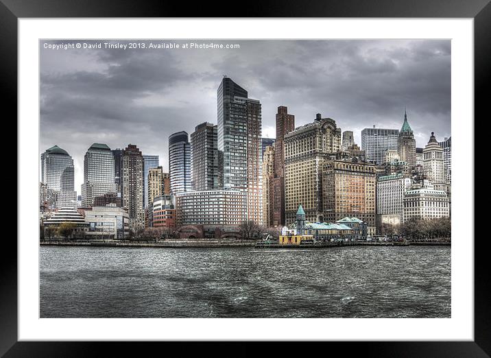 Lower Manhattan Framed Mounted Print by David Tinsley