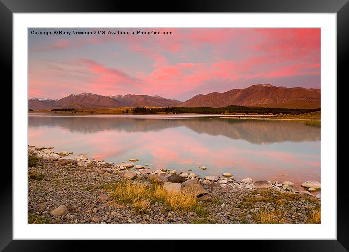 Pink Reflections Framed Mounted Print by Barry Newman