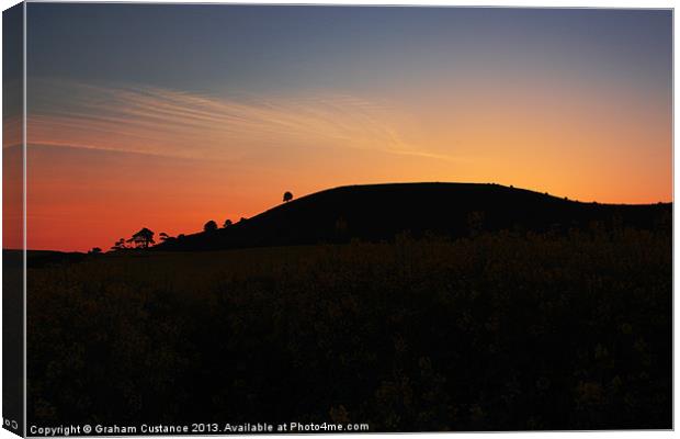 Ivinghoe Beacon Silhouette Canvas Print by Graham Custance