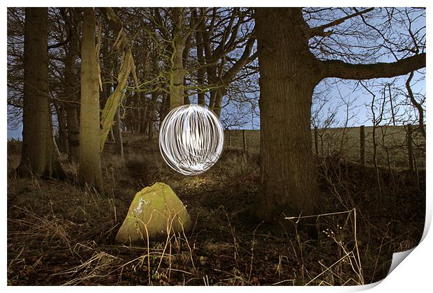Light ball and stone Print by Gavin Wilson