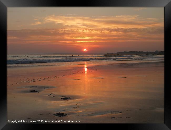 Praia da Rocha Sunset Framed Print by Ian Lintern