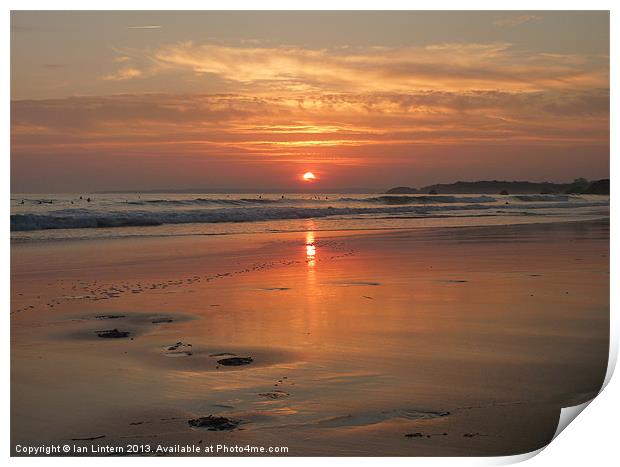 Praia da Rocha Sunset Print by Ian Lintern