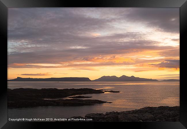 Sunset, Inner Hebrides, Eig, Rum, Framed Print by Hugh McKean