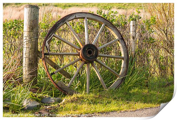 Agriculture, Cart wheel, abandoned Print by Hugh McKean