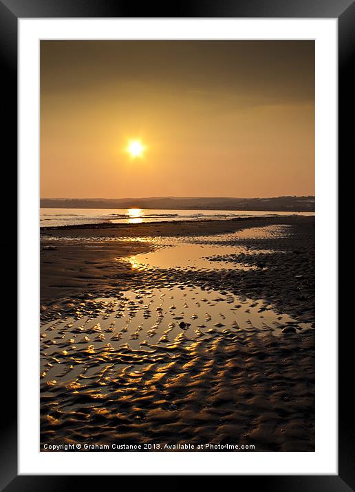 Sunset on the beach Framed Mounted Print by Graham Custance