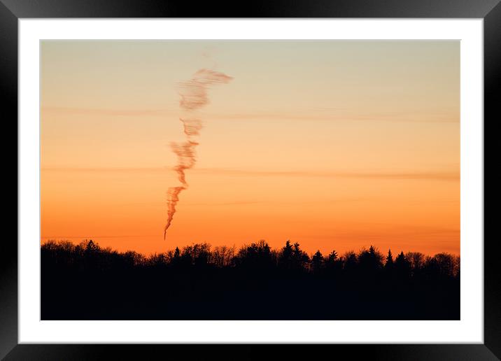 Spiral cloud at sunset Framed Mounted Print by Ian Middleton