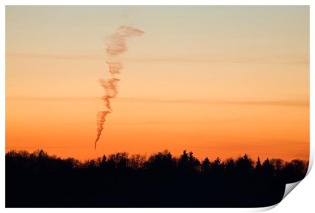 Spiral cloud at sunset Print by Ian Middleton
