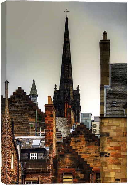 Over the rooftops of Edinburgh Canvas Print by Tom Gomez
