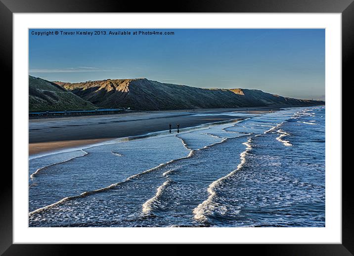 The Beach Saltburn Framed Mounted Print by Trevor Kersley RIP
