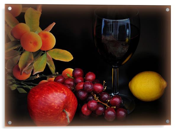 fruit n wine Acrylic by sue davies