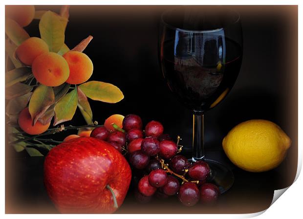 fruit n wine Print by sue davies