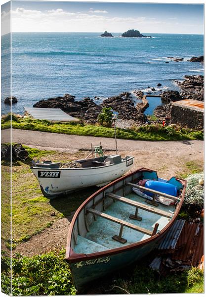 Boats at Cape Cornwall Canvas Print by Judith Parkyn