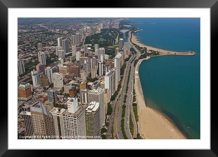 Chicago Beaches Framed Mounted Print by Ed Pettitt