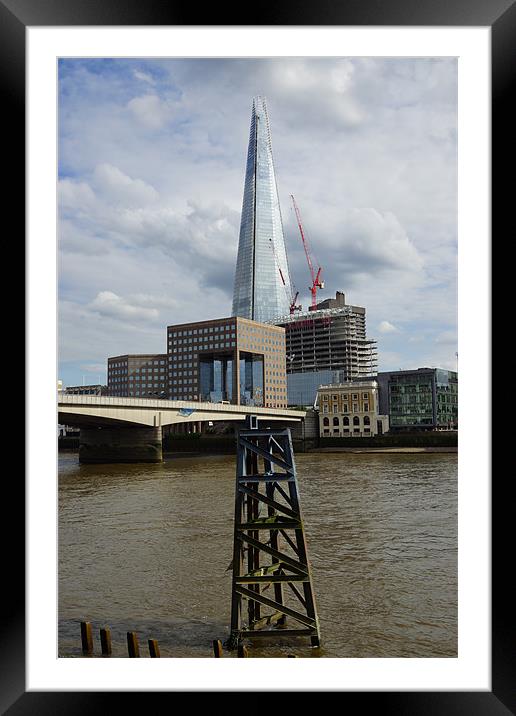 The Shard and the Thames Framed Mounted Print by Alan Jacobs