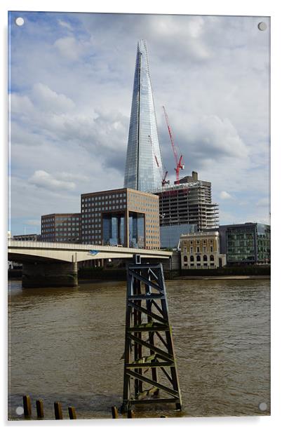 The Shard and the Thames Acrylic by Alan Jacobs