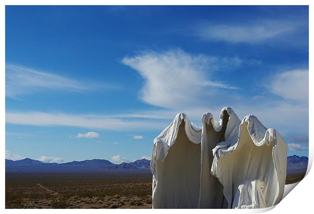 Rhyolite ghosts, Nevada Print by Claudio Del Luongo