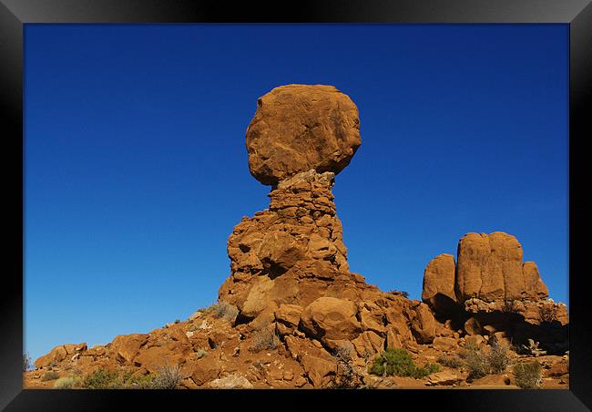 Balanced Rock, Arches National Park, Utah Framed Print by Claudio Del Luongo