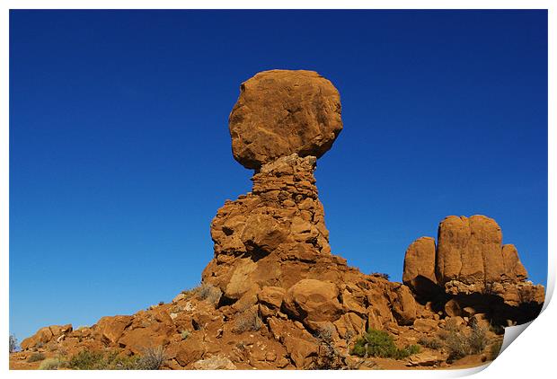 Balanced Rock, Arches National Park, Utah Print by Claudio Del Luongo