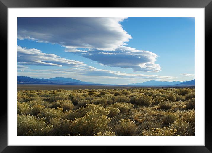 High desert impression, Nevada Framed Mounted Print by Claudio Del Luongo