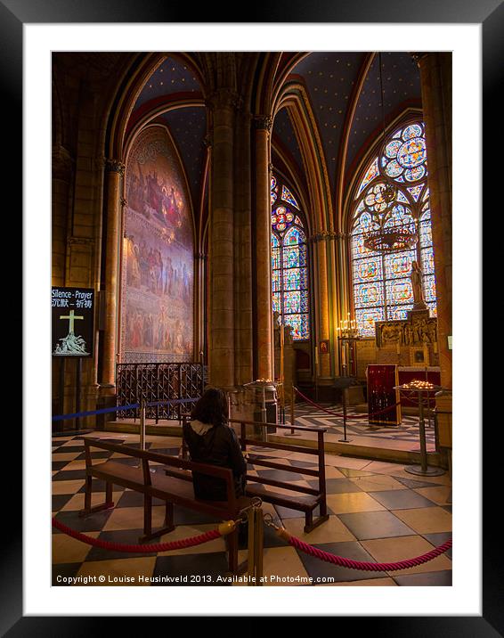 Interior of Notre Dame Cathedral, Paris Framed Mounted Print by Louise Heusinkveld