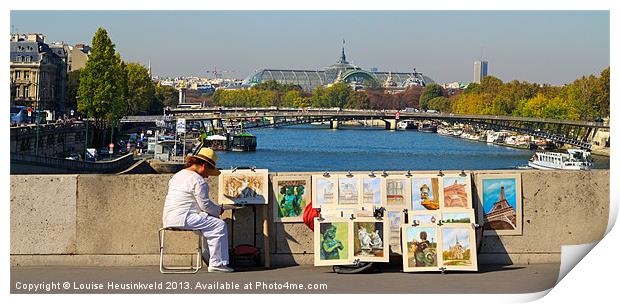 An artist displays her work on a bridge over the S Print by Louise Heusinkveld