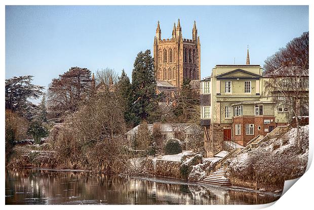 Hereford Cathedral Landscape Print by Catherine Joll