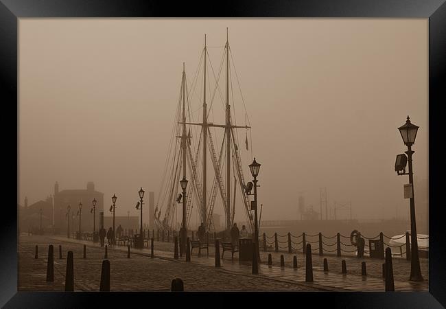 Foggy Canning Dock in Liverpool Framed Print by Paul Farrell Photography