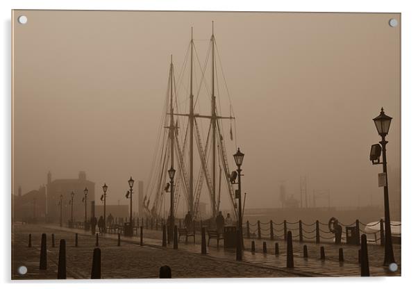 Foggy Canning Dock in Liverpool Acrylic by Paul Farrell Photography