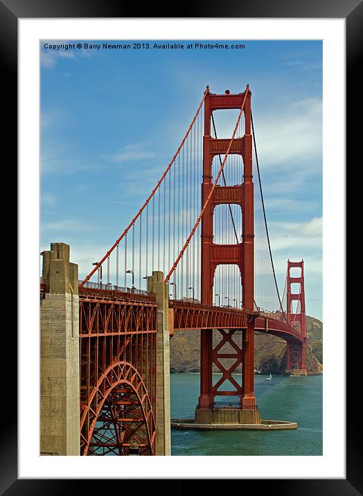 The Golden Gate Bridge Framed Mounted Print by Barry Newman