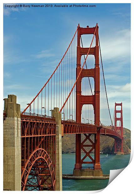 The Golden Gate Bridge Print by Barry Newman