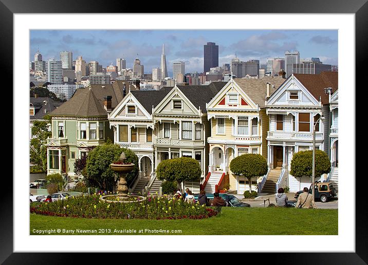 Alamo Square Framed Mounted Print by Barry Newman