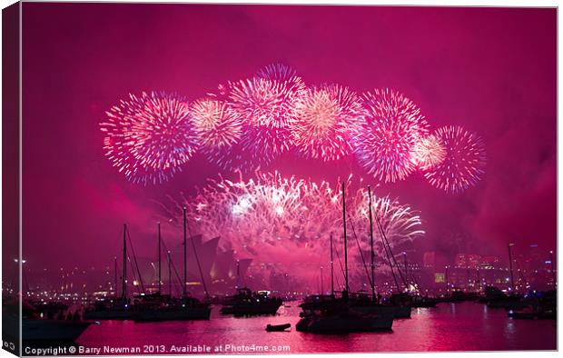 Fireworks Down Under Canvas Print by Barry Newman