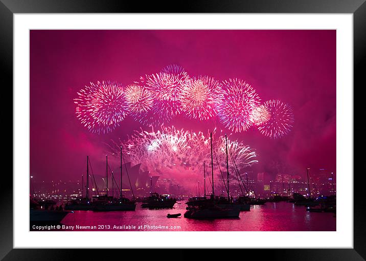 Fireworks Down Under Framed Mounted Print by Barry Newman