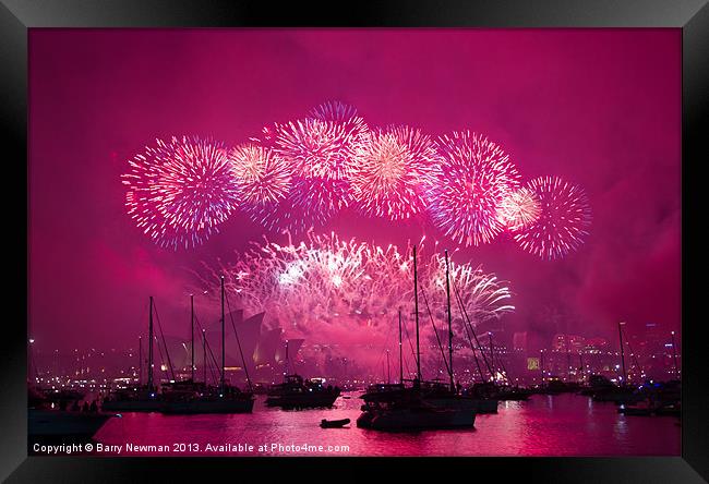 Fireworks Down Under Framed Print by Barry Newman