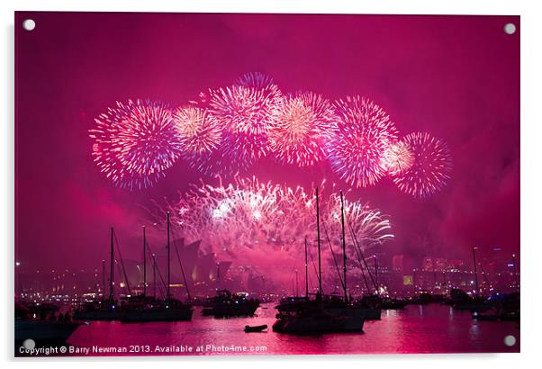 Fireworks Down Under Acrylic by Barry Newman