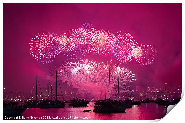 Fireworks Down Under Print by Barry Newman
