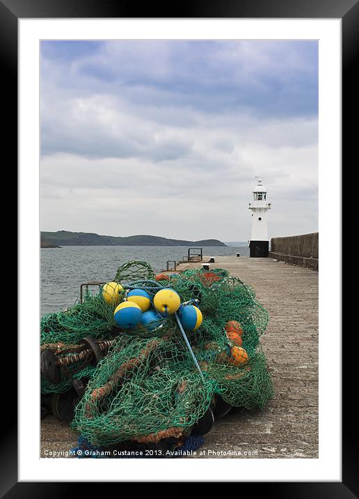 Mevagissey Lighthouse, Cornwall Framed Mounted Print by Graham Custance