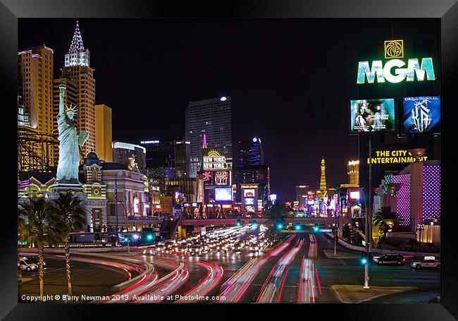 Viva Las Vegas Framed Print by Barry Newman
