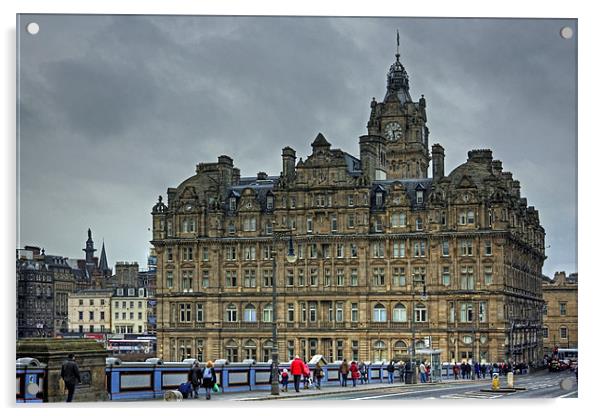 The Balmoral from North Bridge Acrylic by Tom Gomez