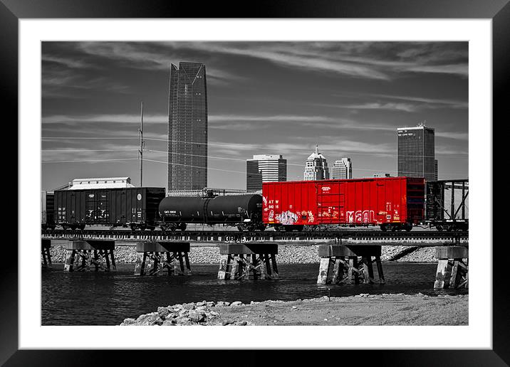 The Red Box Car Framed Mounted Print by Doug Long