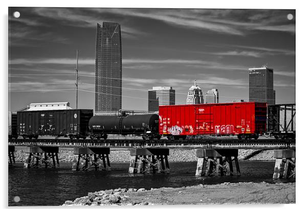 The Red Box Car Acrylic by Doug Long