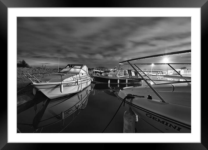 Boats On The Canal Framed Mounted Print by Buster Brown