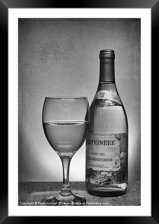 Glass of White Framed Mounted Print by Paul Holman Photography