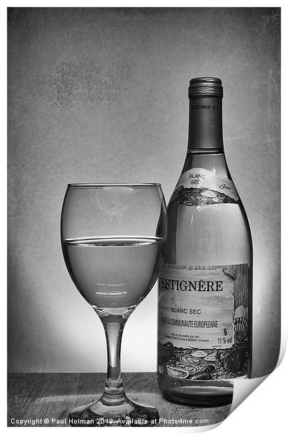 Glass of White Print by Paul Holman Photography