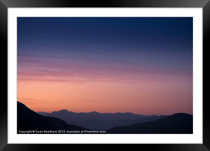 Pastel Mountain Twilight Framed Mounted Print by Sean Needham