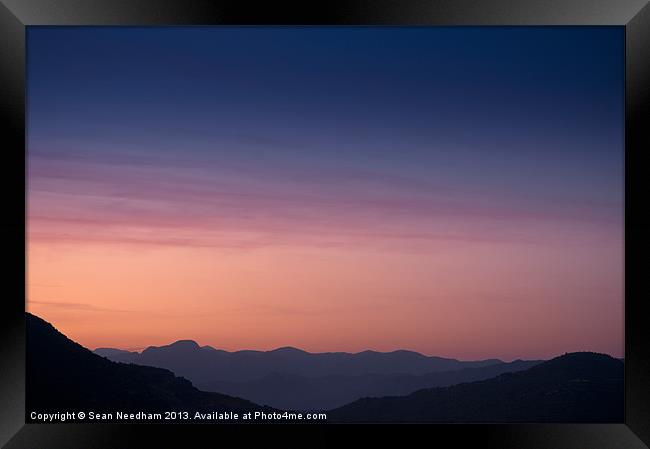 Pastel Mountain Twilight Framed Print by Sean Needham