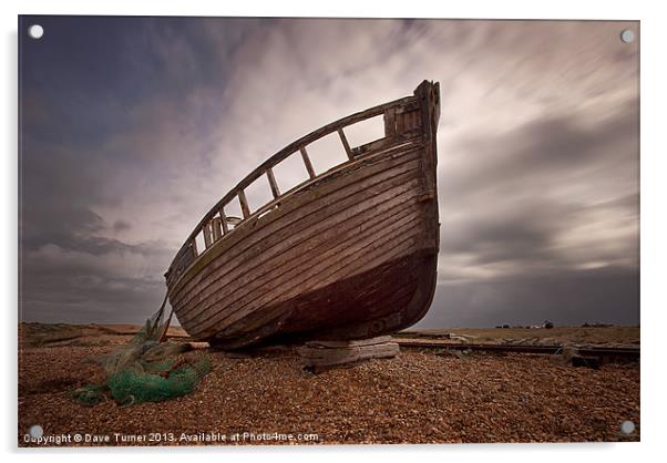 Beached at Dungeness, Kent Acrylic by Dave Turner