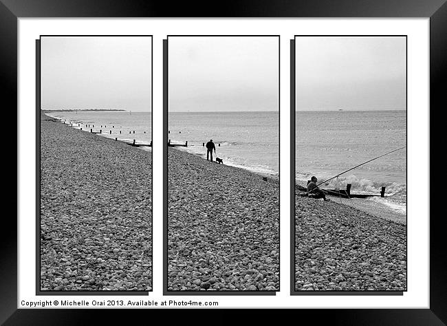 A day at the beach triptych Framed Print by Michelle Orai
