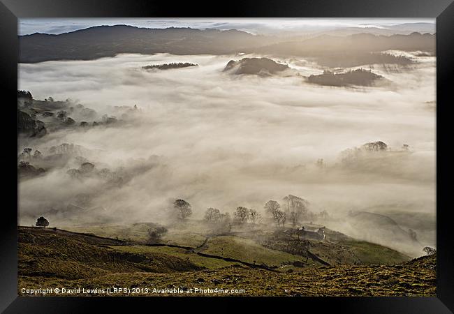 Foggy Little Langdale - Cumbria Framed Print by David Lewins (LRPS)